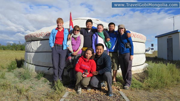 our guide & driver with our customers in Gobi Desert