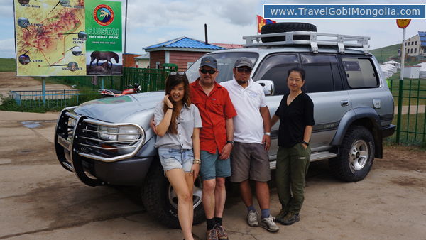 our guide & driver with our customers in Khustai Resort