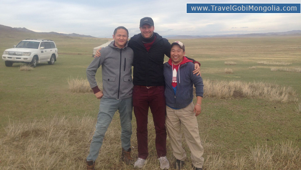 our driver & guide with our customer at Khustai National Park