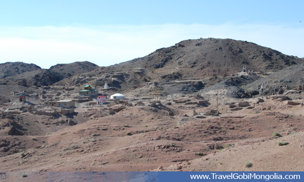 view of Ongi Monastery Ruins