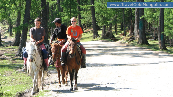 horse riding in the Khovsgol Lake