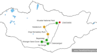 map of Gobi Desert Tour Mongolia