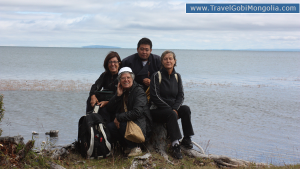 our guide & our 3 customers are in Khuvsgul Lake