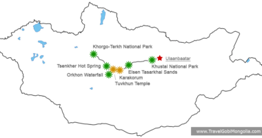 tour map of All Bests Of Central Mongolia Tour