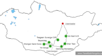 tour map of East Gobi Desert & South Gobi Desert Adventure Tour