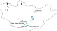 tour map of Gobi Desert Tour from Ulaanbaatar by Flight