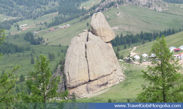 view of Turtle Rock at Gorkhi-Terelj National Park
