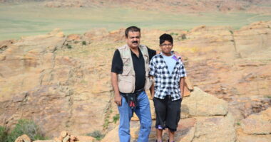 A father and son from India traveled to Mongolia for 20 days
