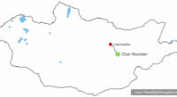 Travel from Ulaanbaatar to the nearest Gobi Desert, Choir Bogd Mountain tour map