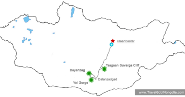 Gobi Desert Private Trip from Chinggis Khaan International Airport tour map
