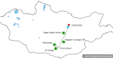 Gobi Desert Tour from Genghis Khaan Airport tour map