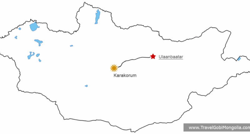 Kharkhorin join tour map