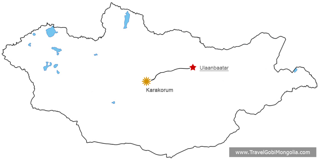 Kharkhorin join tour map