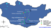 tour map of Gobi & Central Mongolia Overland Tour (No Domestic Flights)