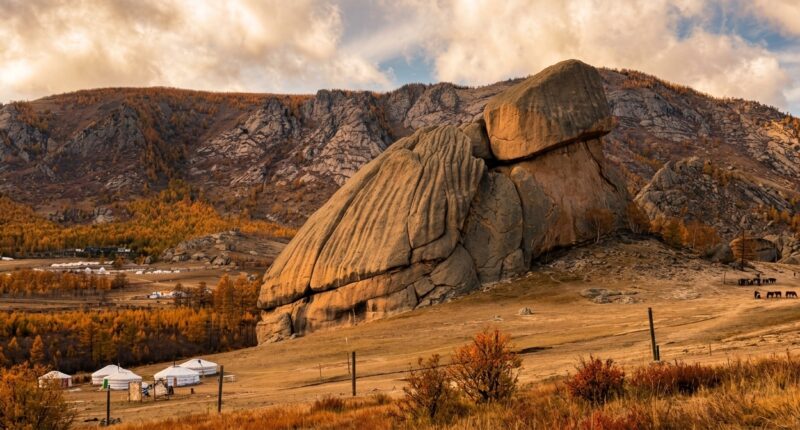 Autumn sunset at Turtle Rock