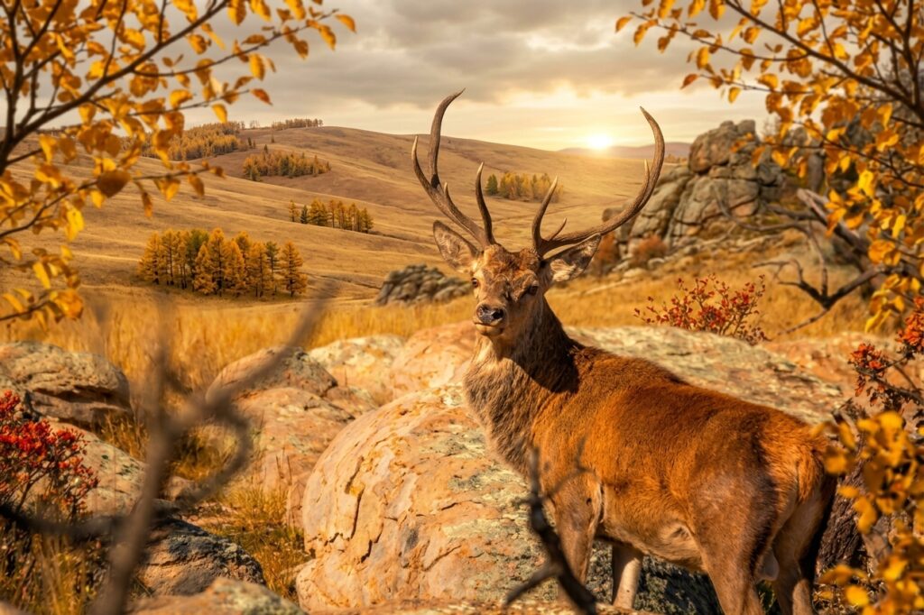 A deer in Khustai National Park